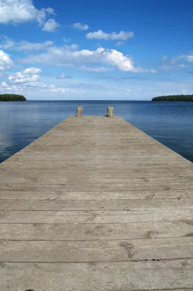 Small Jetty Blue Sky Clouds — Stock Photo, Image