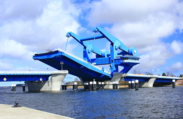 Puente Elevación Wolgast Llamado Milagro Azul Sobre Peenestrom Isla Usedom —  Fotos de Stock