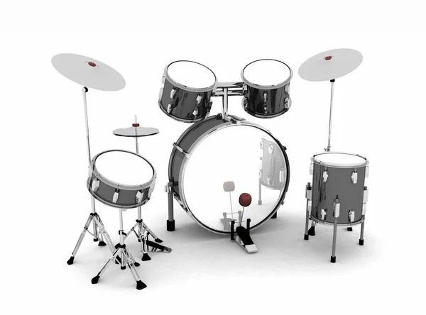 Drums Black Silver Vrijgesteld — Stockfoto