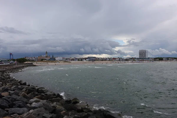 Vista Sul Mare Onde Della Costa Mediterranea — Foto Stock