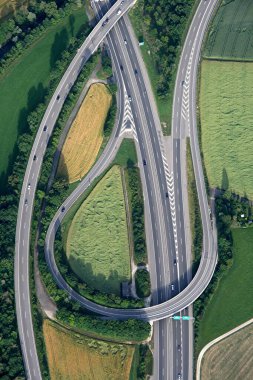 Motorway junction from above clipart
