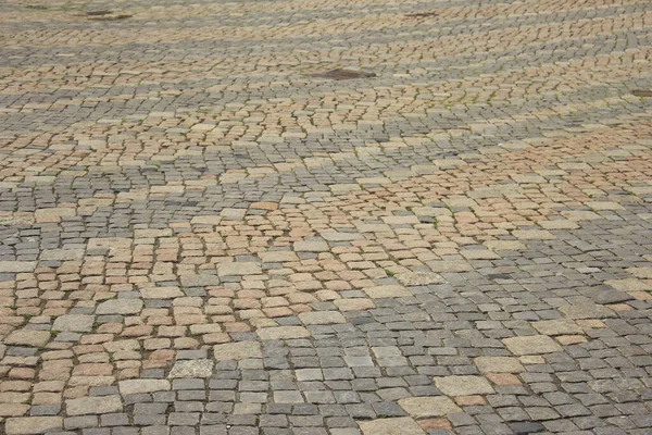 Kopfsteinpflaster Auf Der Straße Bodenbelag — Stockfoto