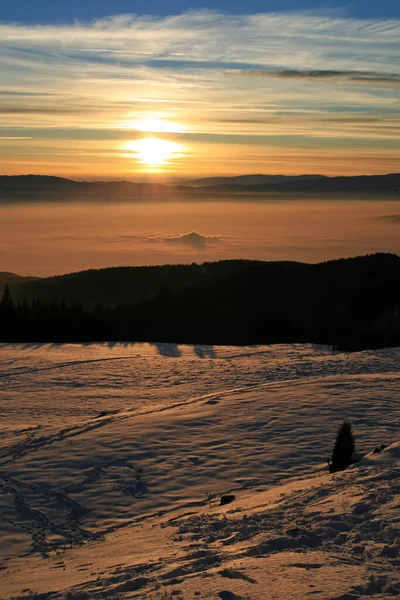 Zonsondergang Alpen Natuur Lucht — Stockfoto