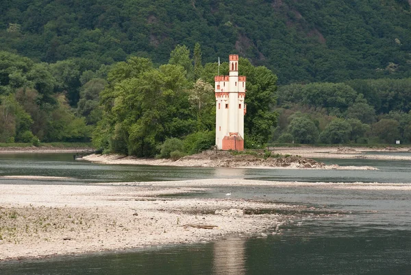 Binger Mausturm Rajnán — Stock Fotó