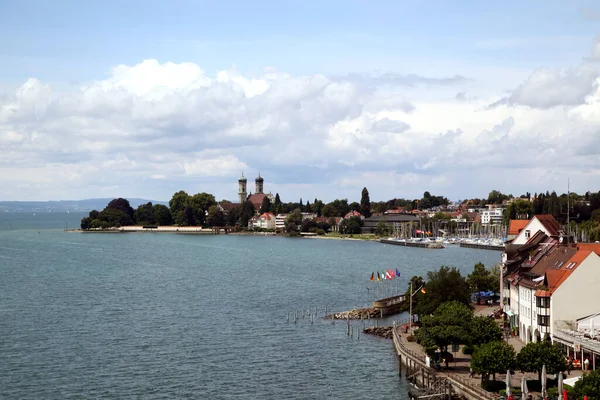 Friedrichshafenben Constance Tónál Háttér Vártemplom — Stock Fotó