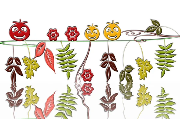 Vektor Uppsättning Blommor Och Växter — Stockfoto
