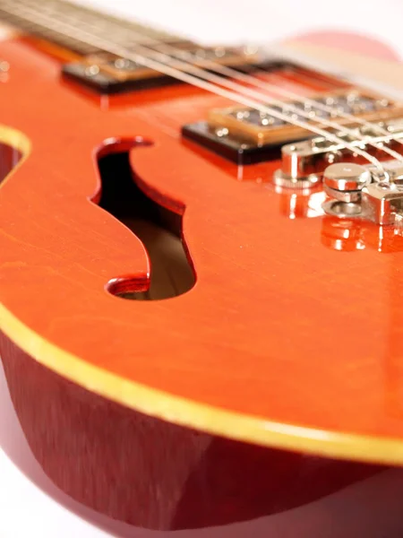 Gravação Detalhada Uma Guitarra Rock — Fotografia de Stock