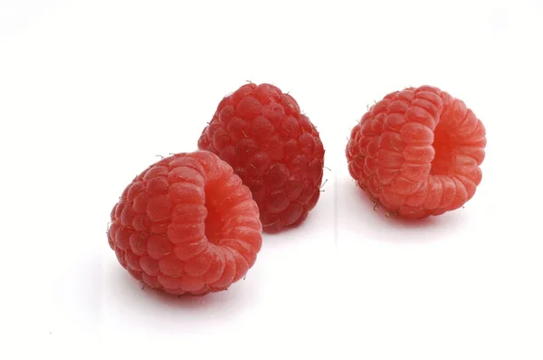 Fresh Raspberries Isolated White Background — Stock Photo, Image