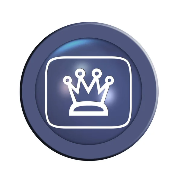 Crown Button Graphic Illustration — Stock Photo, Image