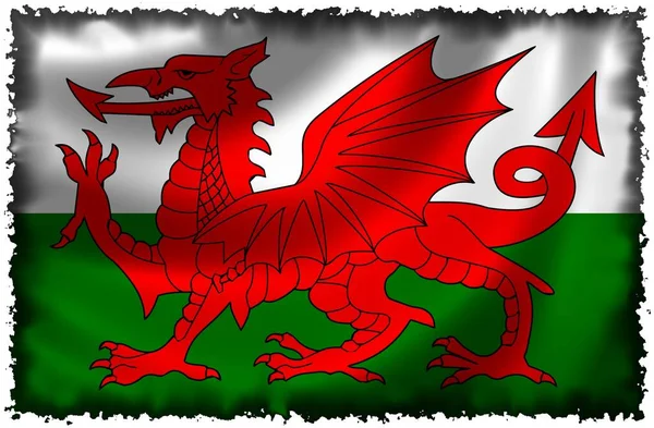 Nationale Vlag Van Wales Landvlag — Stockfoto