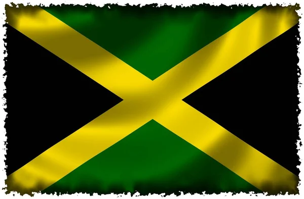 Государственный Флаг Ямайки Флаг Страны — стоковое фото