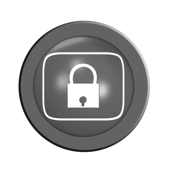 Säkerhetsknapp Illustration Dataskydd — Stockfoto