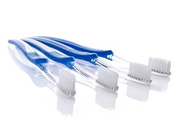 Escova Dentes Azul Isolada Fundo Branco — Fotografia de Stock