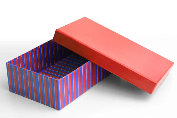 Подарочная Коробка Открыта Красно Синем — стоковое фото