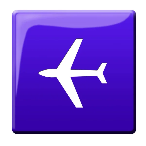 Aeroplane Button Plane Illustration — Stock Photo, Image