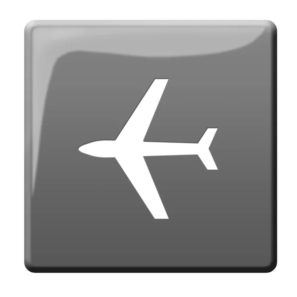 Aeroplane Button Plane Illustration — Stock Photo, Image