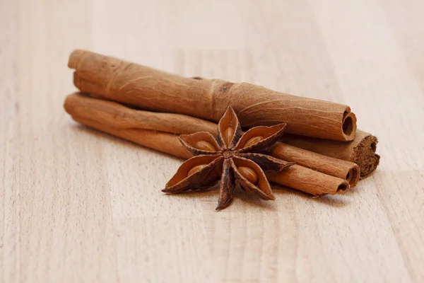 Studio Recording Star Anise Cinnamon Sticks — Stock Photo, Image