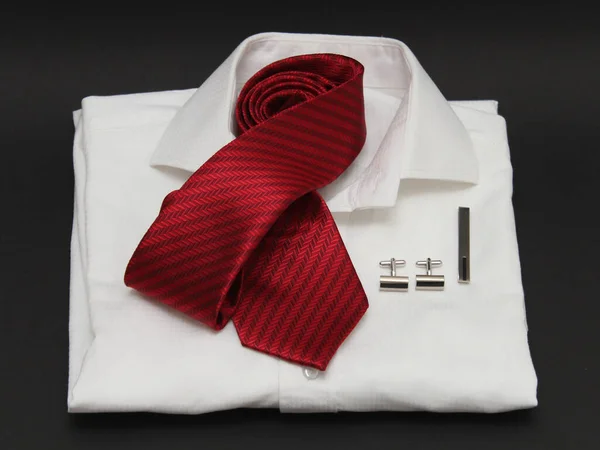 Camicia Cravatta Sfondo Nero — Foto Stock