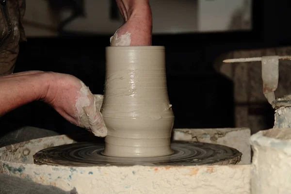 Vasaio Creando Luogo Creazione Della Fabbricazione — Foto Stock