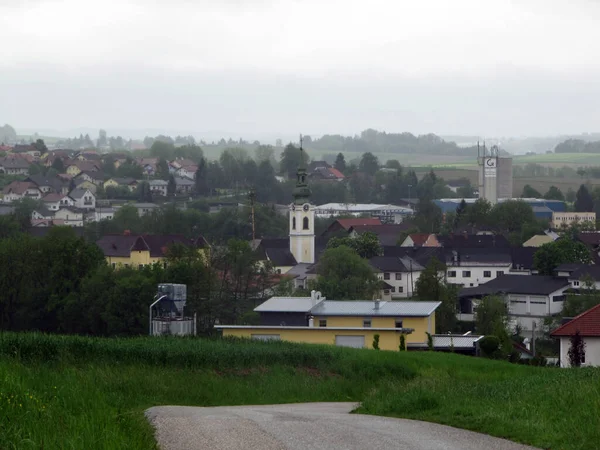 Kilátás Város Falu Orosz Szövetség — Stock Fotó