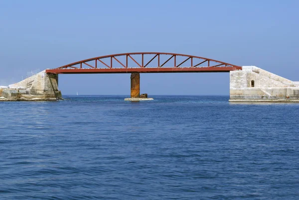 Pont Est Nouvelle Connexion Ville Valette Phare Sur Mur Port — Photo