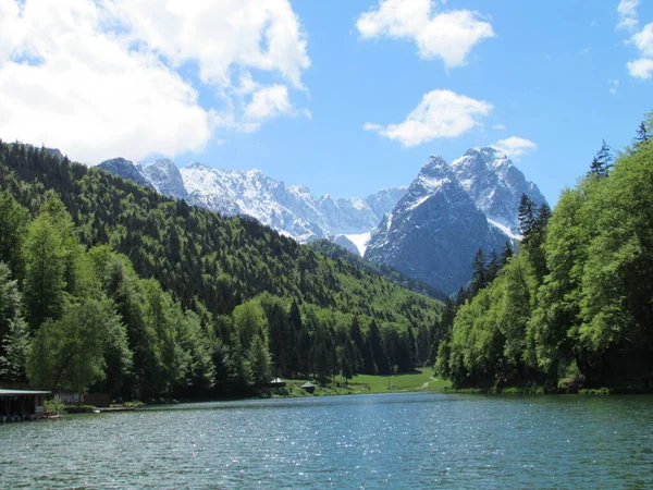 Riesersee Den Waxensteine Zugspitze — Stok fotoğraf