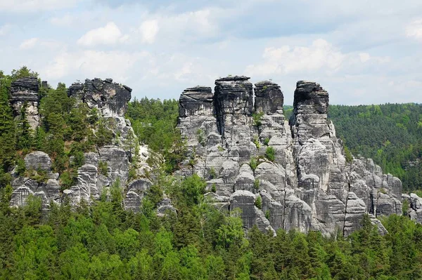 Elbe Ψαμμίτης Βουνά Saxon Ελβετία — Φωτογραφία Αρχείου