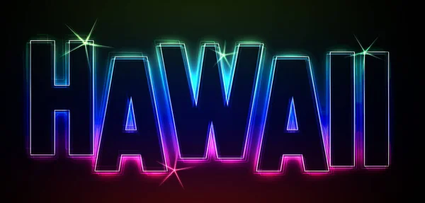 Hawaii Illustration Neon Light Style Presentations Flyers Web Etc — Stock Photo, Image