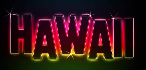 Hawaii Illustration Neon Light Style Presentations Flyers Web Etc — Stock Photo, Image