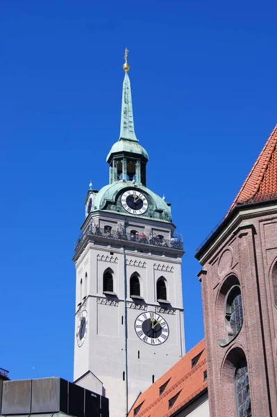 Церковь Святого Петра Мюнхене Построена 1180 Году — стоковое фото