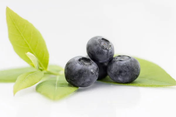 Three Berries Lying Leaves Isolated White Background Royalty Free Stock Images