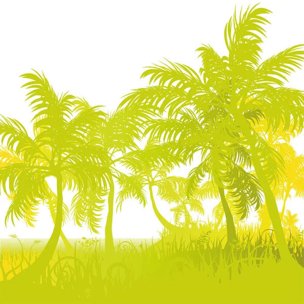 Травинки Стоя Пальмы — стоковое фото