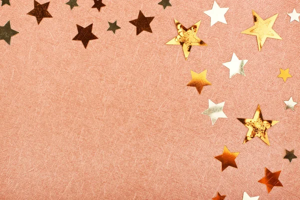 Tarjeta Felicitación Marrón Con Estrellas Brillantes —  Fotos de Stock