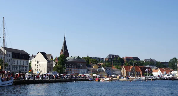 Flensburg Jest Miastem Skraju Fiordu Flensburg Północno Niemieckim — Zdjęcie stockowe