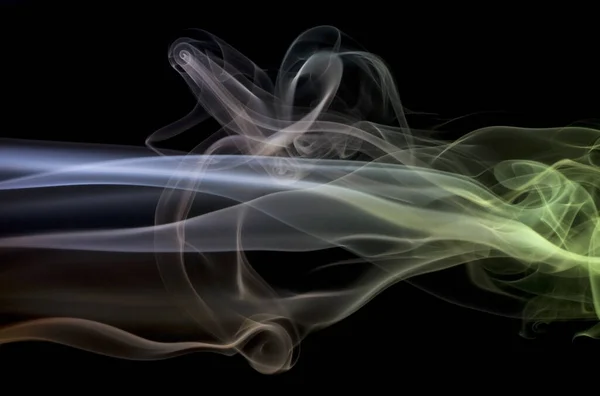 Abstract Picture Showing Some Multicolored Smoke Black Back — Stock Photo, Image