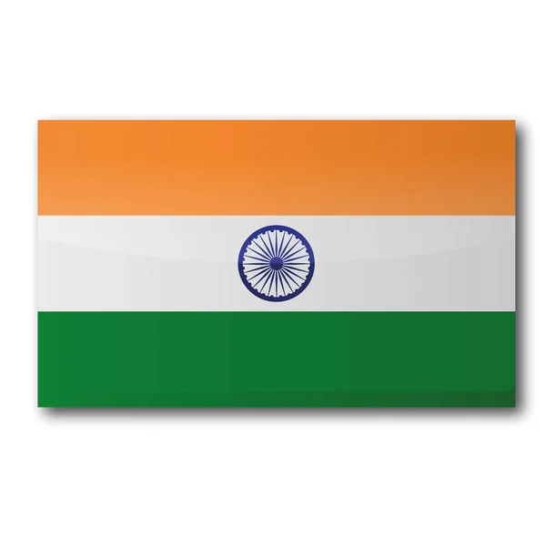 Illustrazione Vettoriale Una Bandiera Dell India — Foto Stock