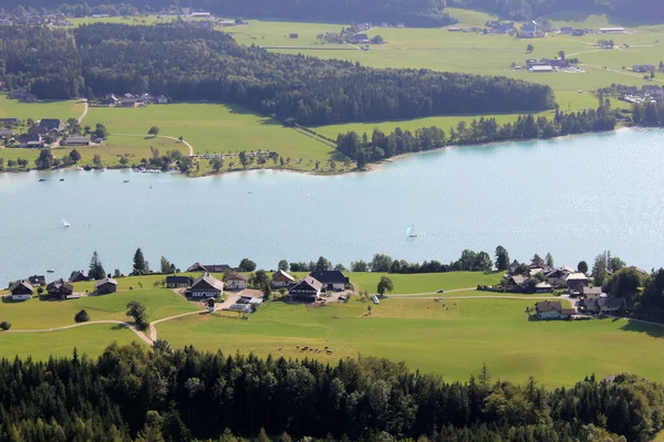 Flygfoto Över Gröna Fält Och Ängar — Stockfoto