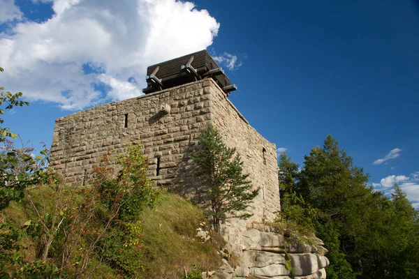 Burgruine Epprechtstein Vor Landschaftlichem Hintergrund — Stockfoto