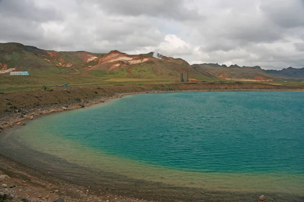 Бірюзове Озеро Геотермальному Районі Крисувік Ісландія — стокове фото