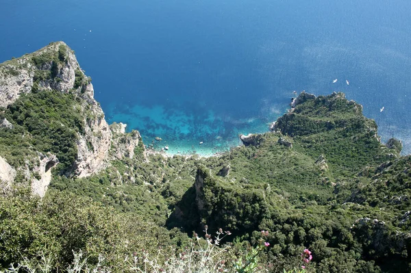 Výhled Moře Ostrově Capri Itálie — Stock fotografie