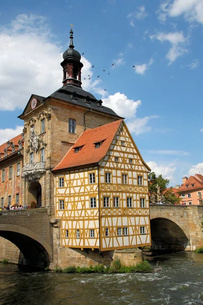 Rottmeisterhaus Radniční Věž Bambergu — Stock fotografie