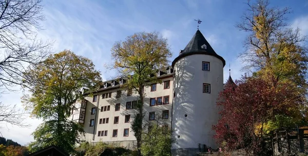 Vista Panorâmica Majestosa Arquitetura Medieval Castelo — Fotografia de Stock