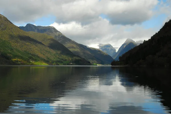 Norwegia Tle Krajobrazu — Zdjęcie stockowe