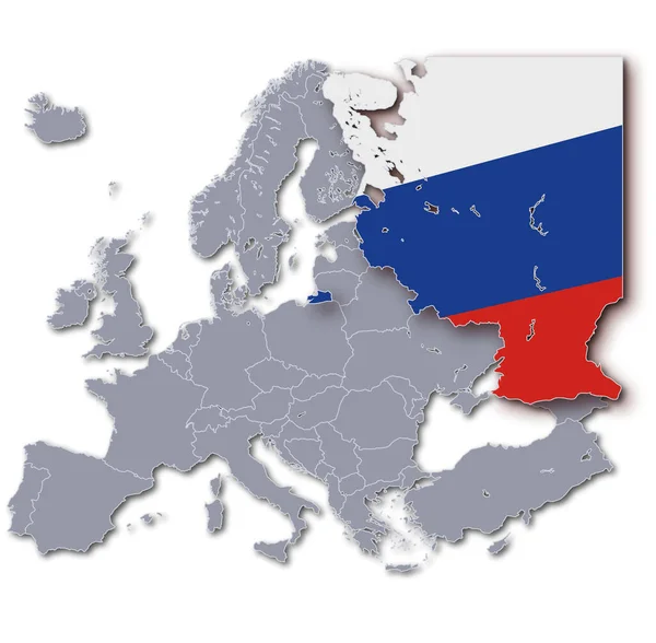 Mapa Europa Rússia Ilustração Geográfica — Fotografia de Stock