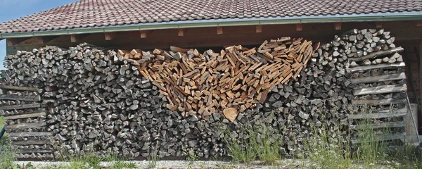 Gehäckseltes Brennholz Laubholzstruktur — Stockfoto