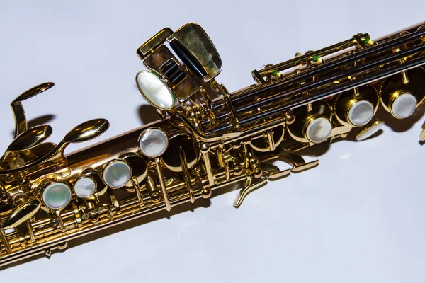 Detailed View Flap System Soprano Saxophone — Stock Photo, Image