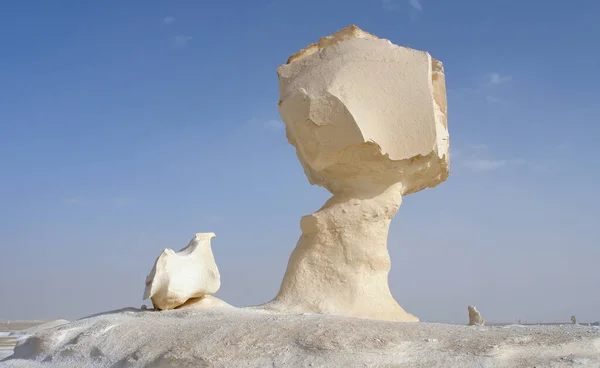 Désert Blanc Avec Formation Rocheuse Egypte — Photo