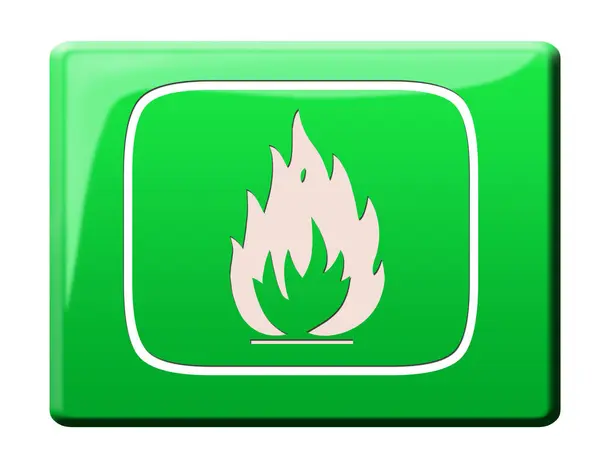 Ilustração Botão Perigo Incêndio — Fotografia de Stock