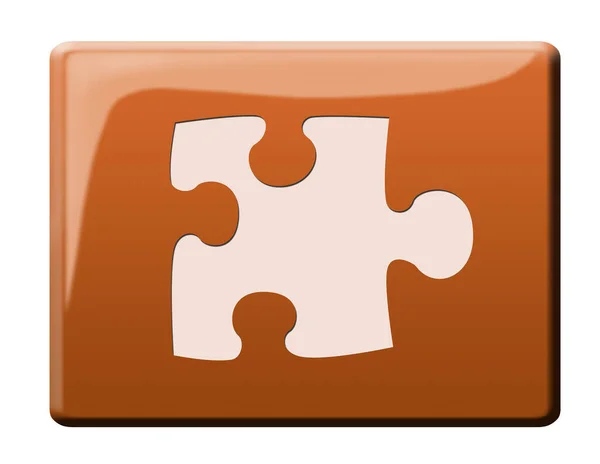 Puzzle Gomb Ikon Illusztráció — Stock Fotó