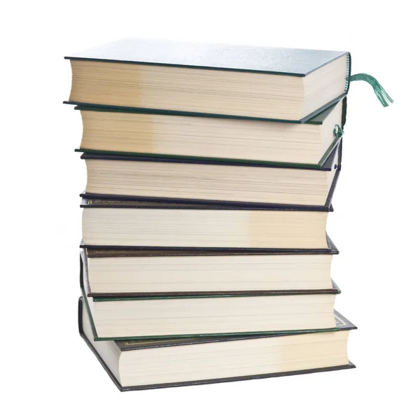 Stapel Alter Bücher Isoliert Auf Weiß — Stockfoto